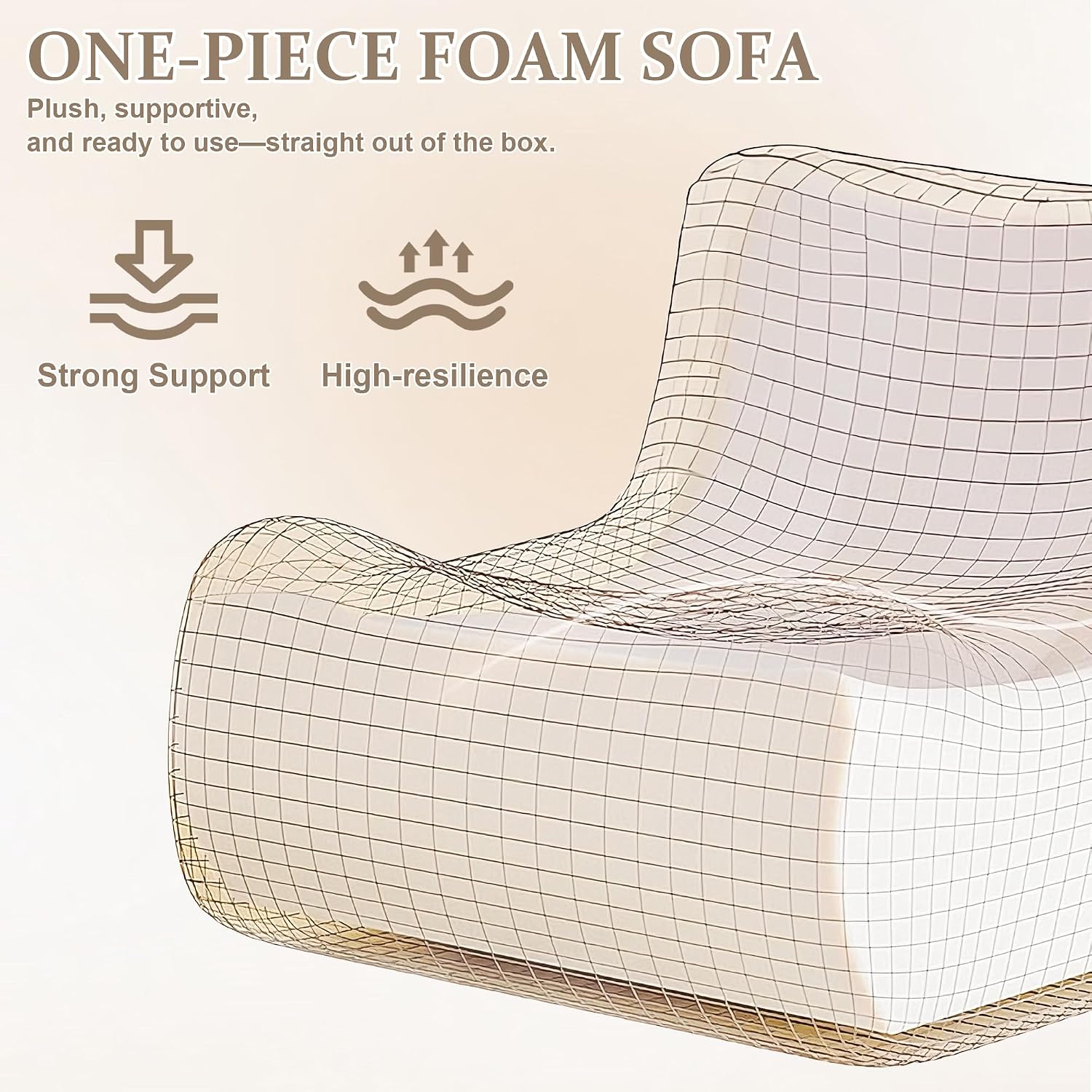 Bean Bag Chairs for Adults, Giant Bean Bag Chairs, Memory Foam Lounge Chair, Comfy Lazy Floor Chair, Bean Bag Sofa for Living Room, Bedroom and Office, Loveseat Bean Bag (Brown)