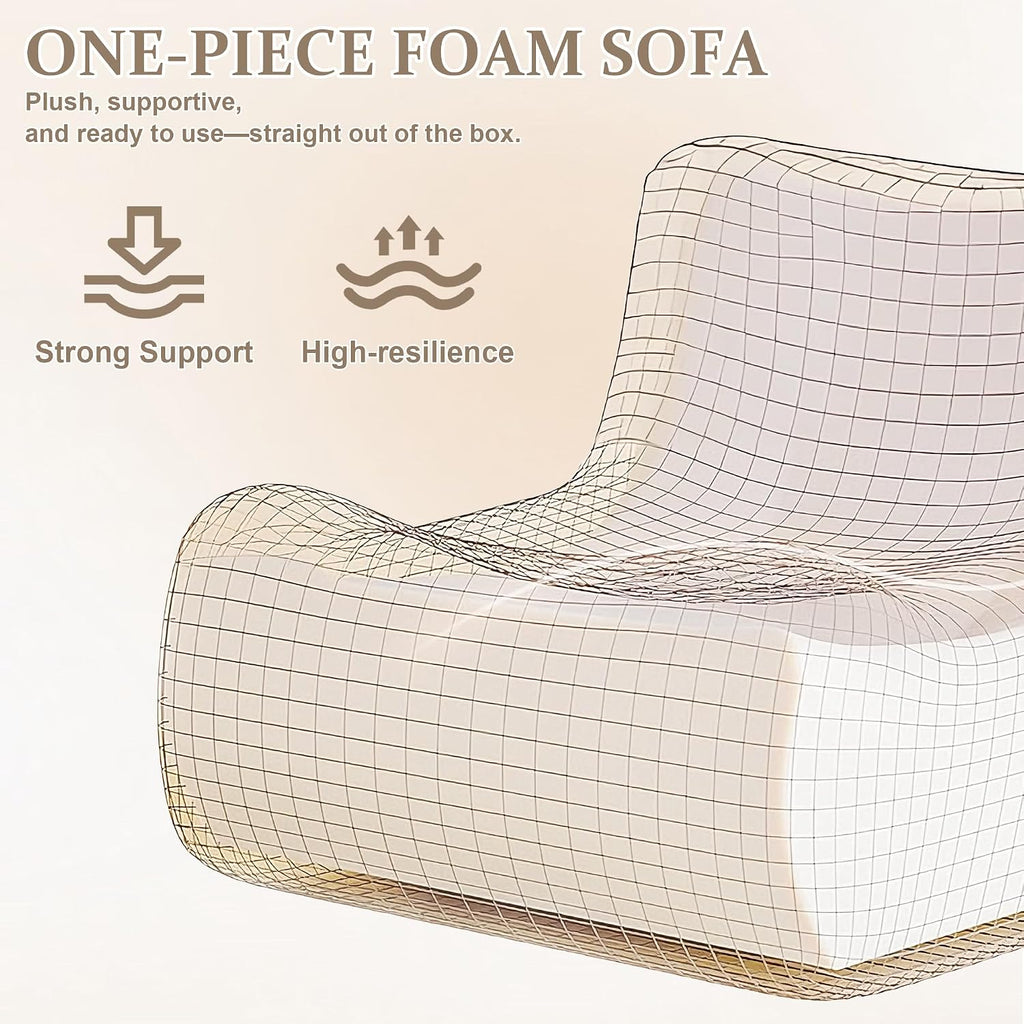 Bean Bag Chairs for Adults, Giant Bean Bag Chair, Memory Foam Lounge Chair, Comfy Lazy Floor Chair, Bean Bag Sofa for Living Room, Bedroom and Office, Loveseat Bean Bag (Grey)