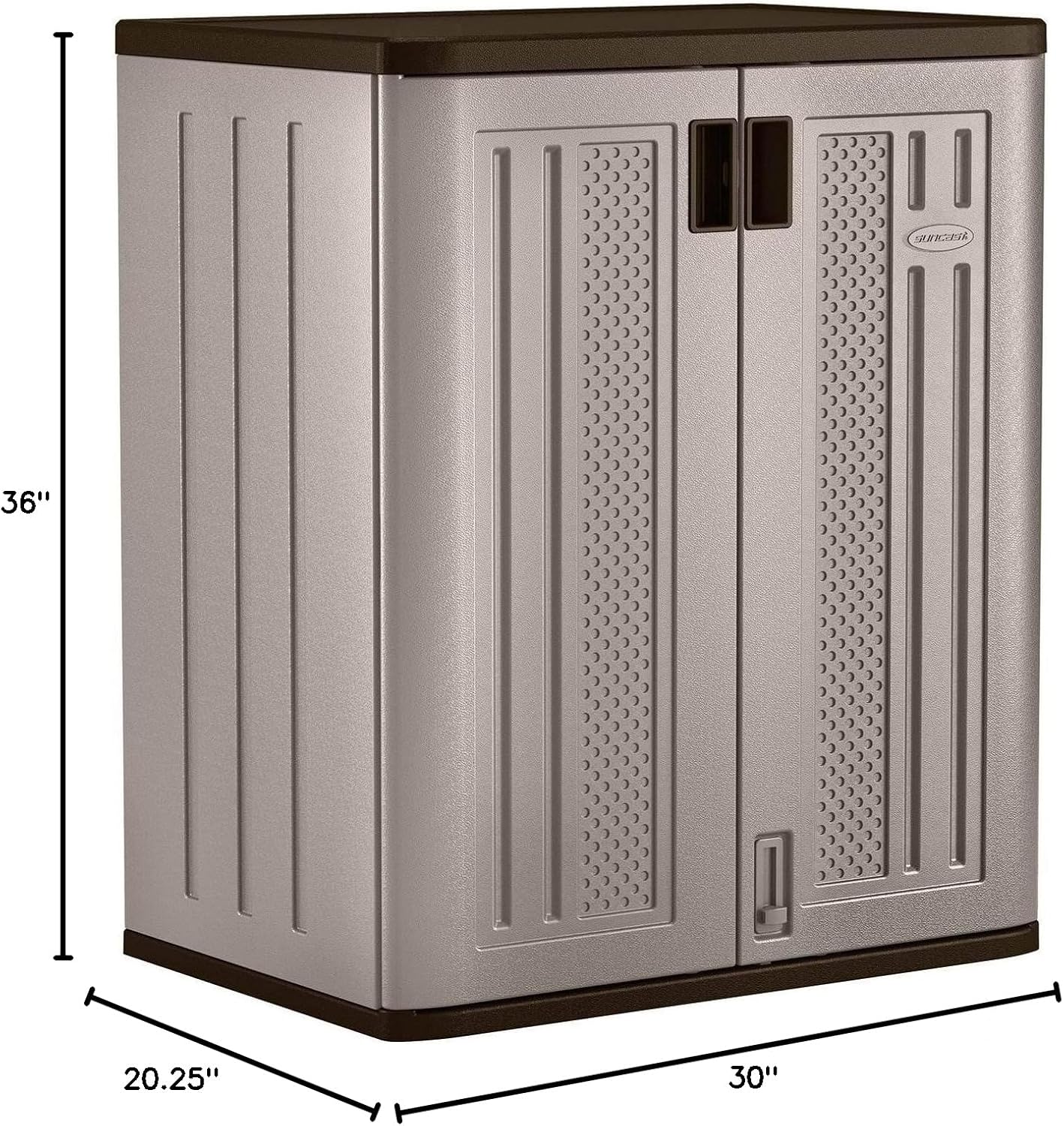 Suncast 4 Pack 9 Cu. Ft. Base Storage Cabinet, Resin Garage Organizer, Platinum Metallic/Slate