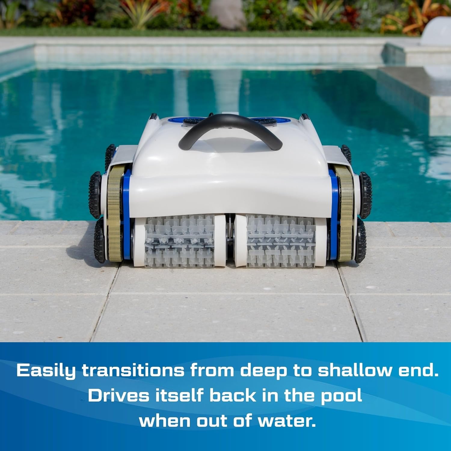 POOL BLASTER CX-1 Cordless Robotic Pool Cleaner, Automatic Vacuum for Inground and Above Ground Pools, Intelligent Wall Climbing Vac w/Strong Suction, High Capacity and Smart Scheduler