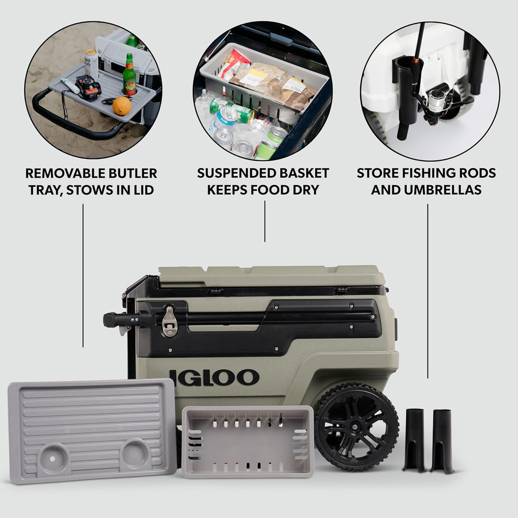 Igloo Trailmate Journey 70Qt Wheeled Cooler | Insulated Hard Shell Ice Chest