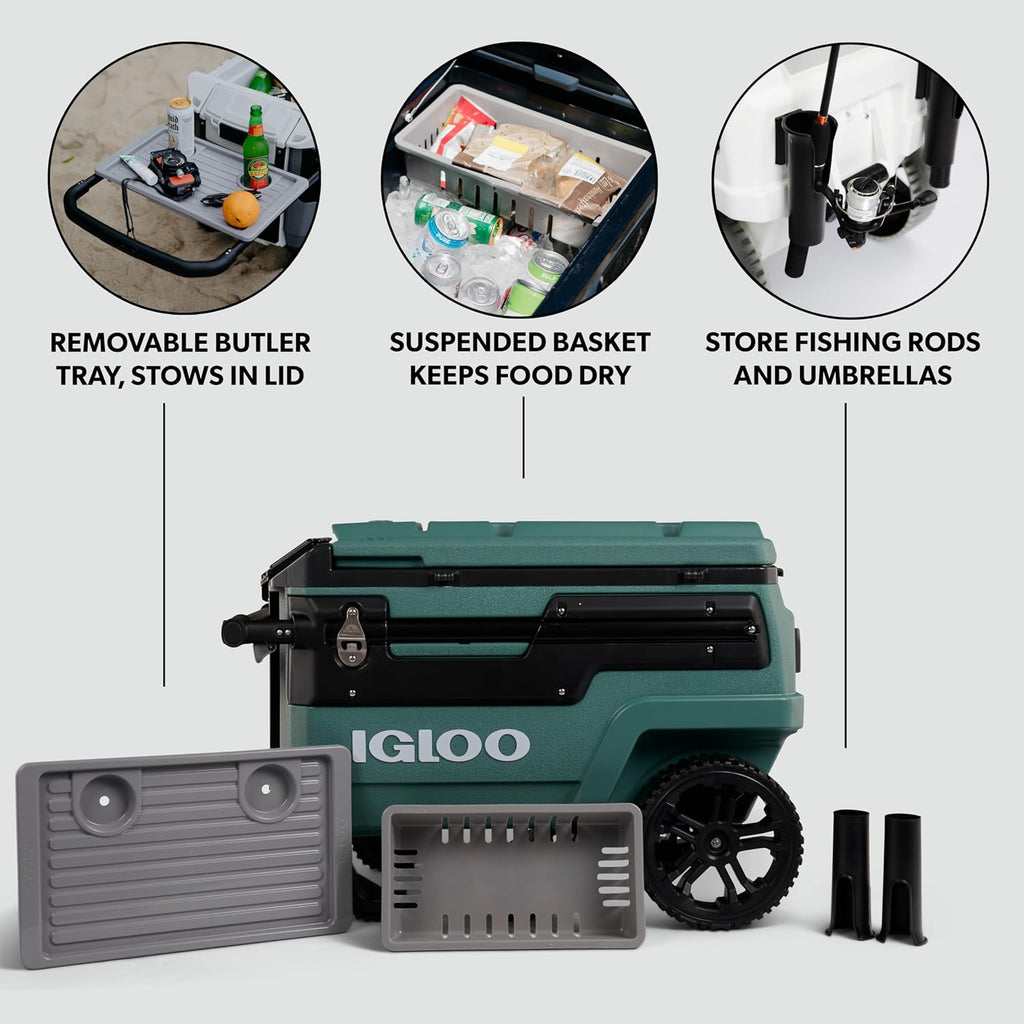 Igloo Trailmate Journey 70Qt Wheeled Cooler | Insulated Hard Shell Ice Chest