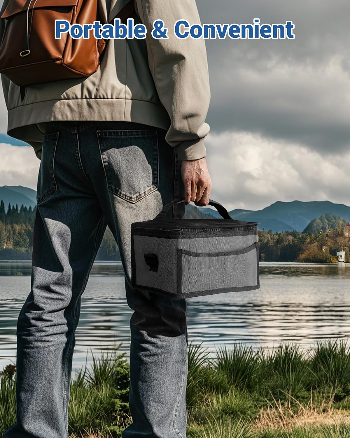 2026 Upgraded Heated Lunch Box for Adults, 16000mAh Cordless Rechargeable Electric Lunch Box with 1L Stainless Steel Container, Self-Heating Food Warmer for Work, Office & Travel