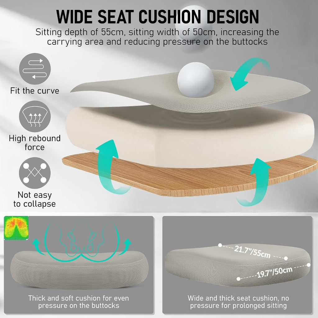 BESTFAIR High Back Ergonomic Office Chair, Breathable Mesh Desk Chair with Lumbar Support, Adjustable Headrest, Flip-up Armrests, Computer Gaming Chair, (LightGray)