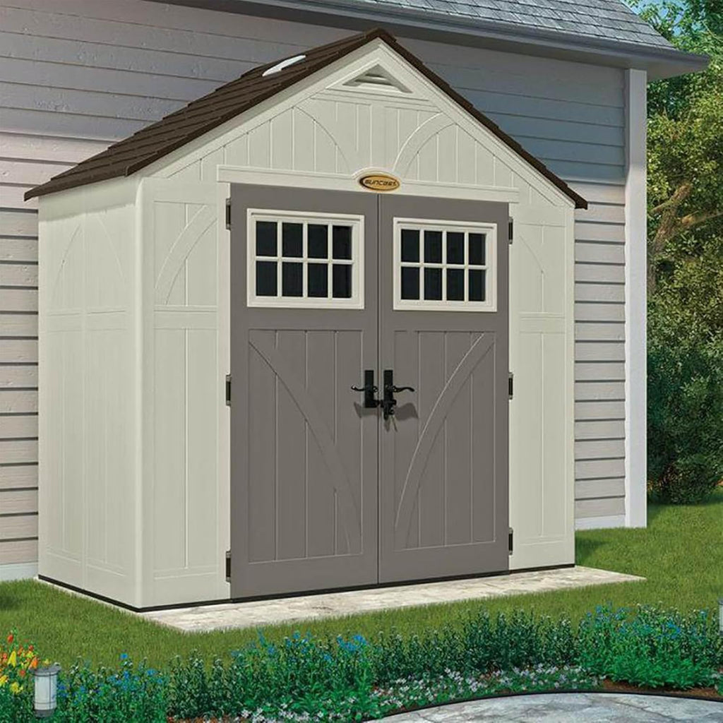 Suncast Tremont 8' x 4' Resin Outdoor Patio and Garden Backyard Storage Shed