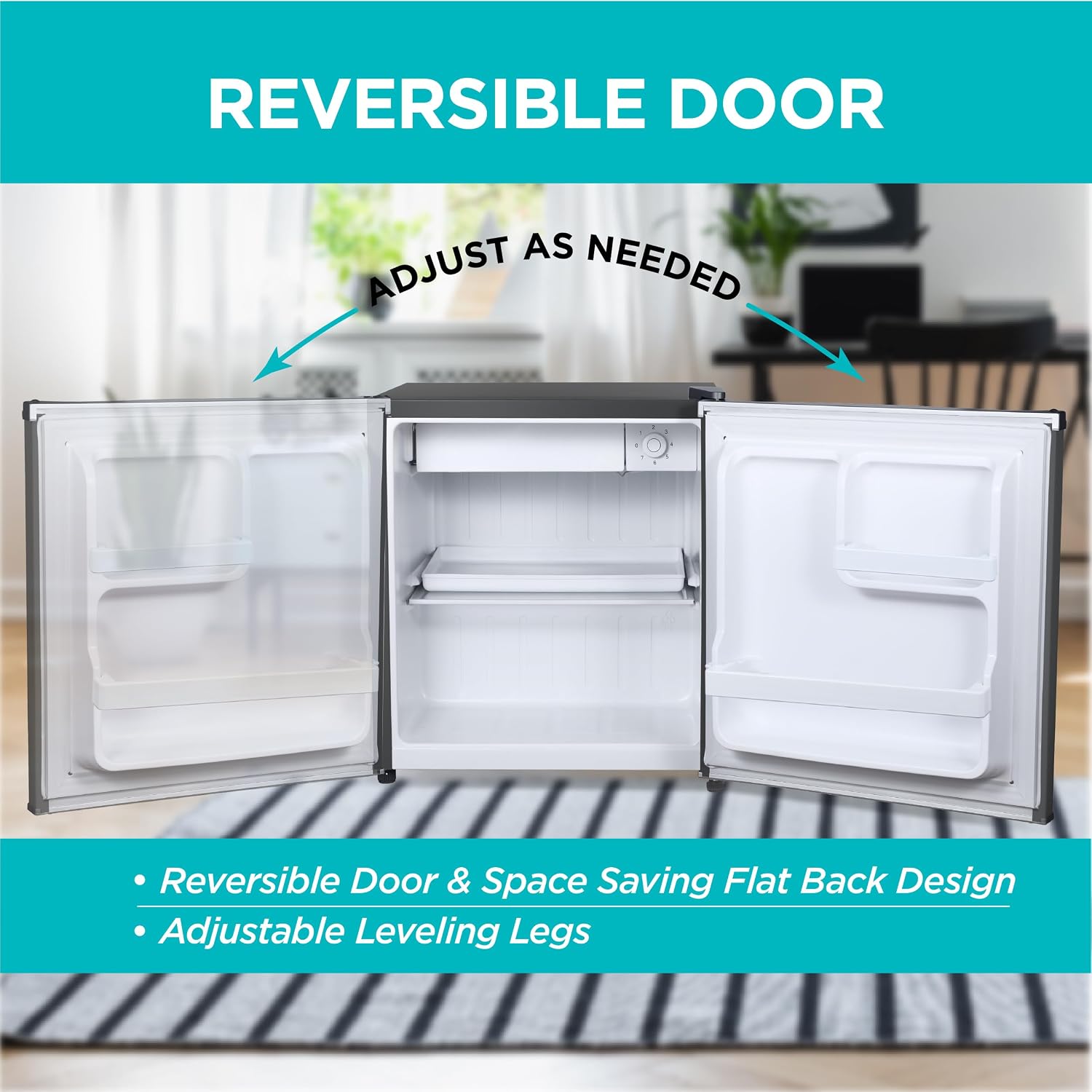 BLACK+DECKER 1.7 Cu. Ft. Compact Refrigerator, ENERGY STAR Certified, Single Door Mini Fridge with Chiller Compartment, Personal Fridge for Home or Dorm Room, R600a Refrigerant, BCRK17B, Black