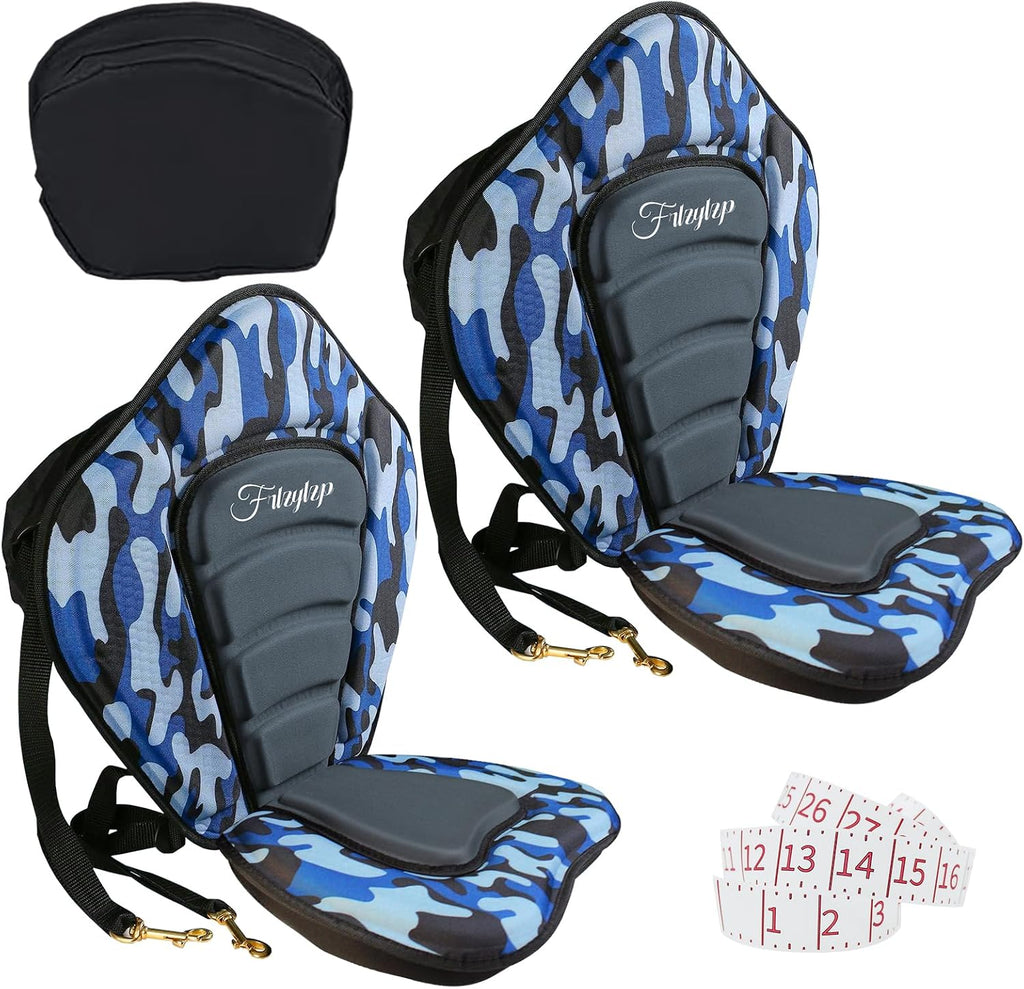 Thickened Kayak Seats - Premium Shockproof Seats with Back Support for Kayaking, Canoeing, Fishing, Paddle Boarding - Comfort, Versatility and Extra Storage