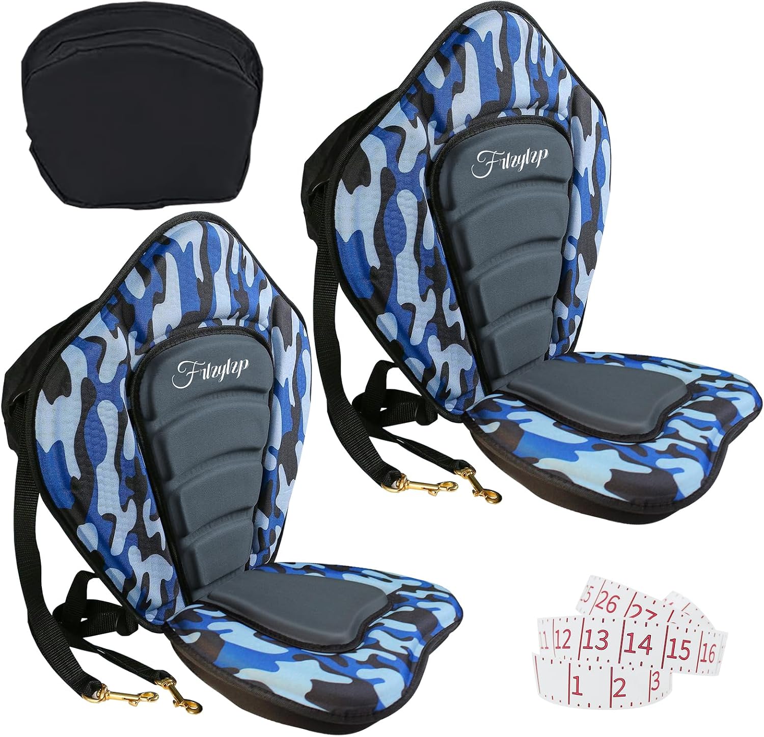 Thickened Kayak Seats - Premium Shockproof Seats with Back Support for Kayaking, Canoeing, Fishing, Paddle Boarding - Comfort, Versatility and Extra Storage