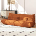 Full Foam Three Seater Sofa – Bean Bag Chairs Floor Couch for Adults, Waterproof Upholstery, Armless Fireside Lounge Chair for Living Room, Apartment, or Office (DarkOrange)