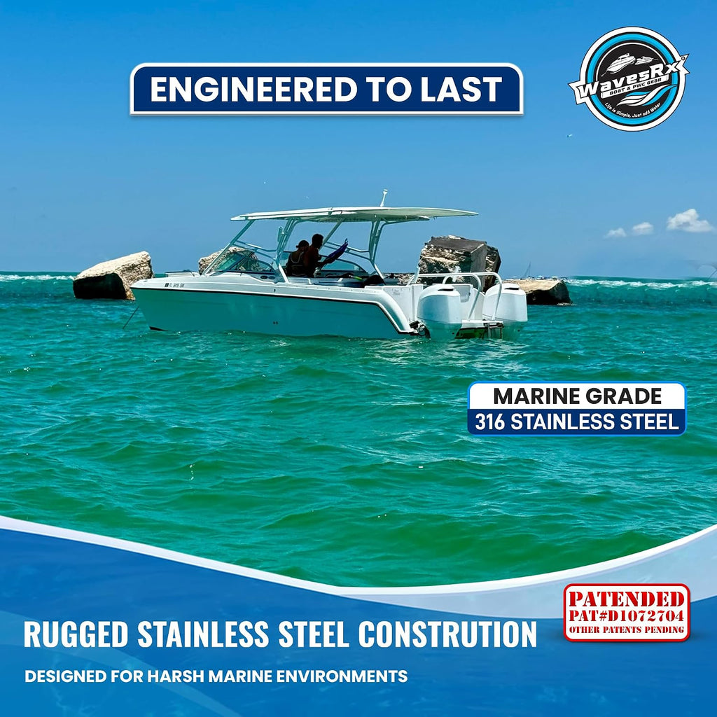 WAVESRX TriAnchor - Stainless Steel Folding PWC & Boat Anchor | Sets Instantly for Effortless Boat & Jet Ski Anchoring | Compact Patent-Pending Design Grips Better Than Plow, Fluke or Box Anchor