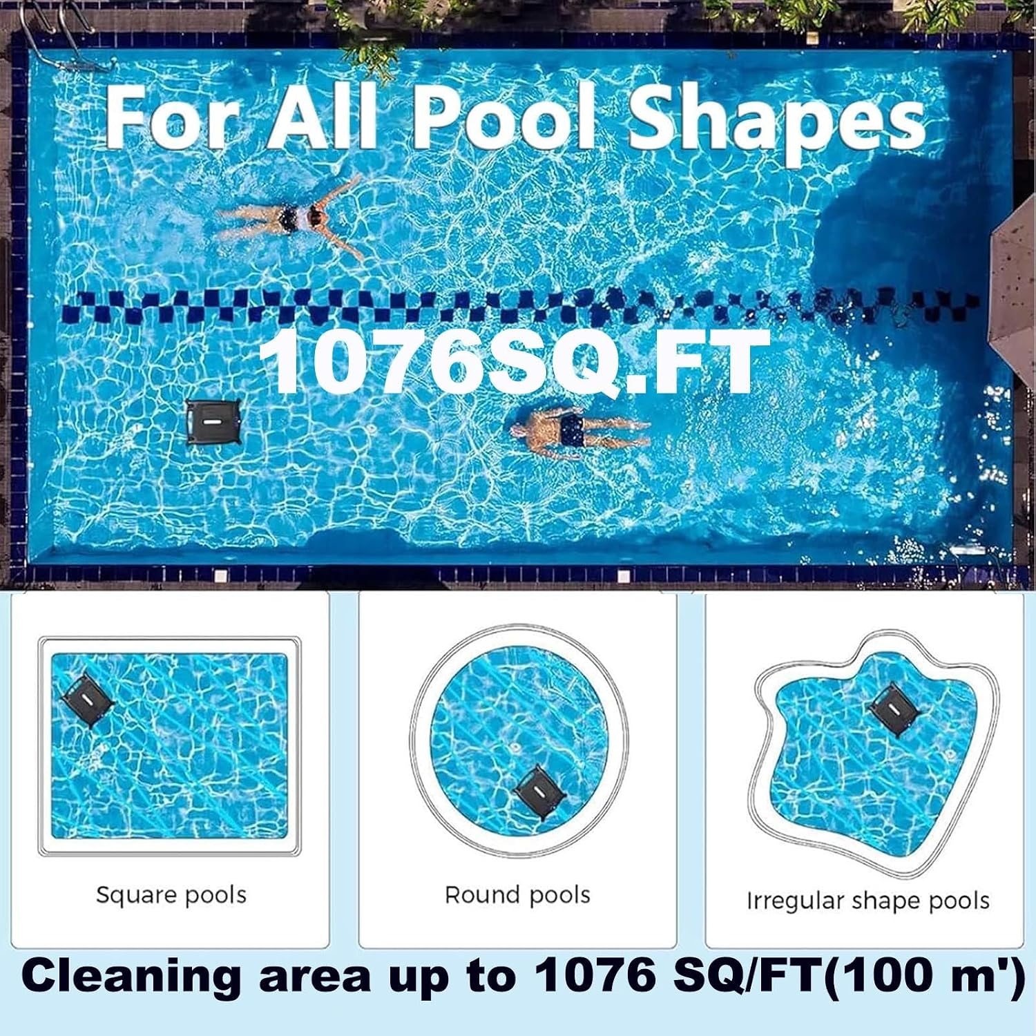 Upgrade App Solar Powered Automatic Robotic Pool Skimmer Cleaner,Solar Pool Cleaner Dual Mode＆Overnight Continuous Cleaning,4.1l Waste Collection Drawer,for All Swimming Pool