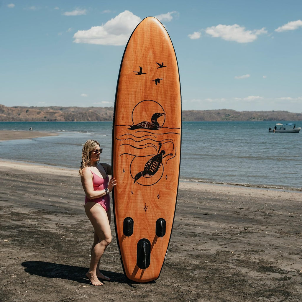 The Loon - Float-Eh Premium All-Around Inflatable 10'6'' Stand Up Paddle Board, Black
