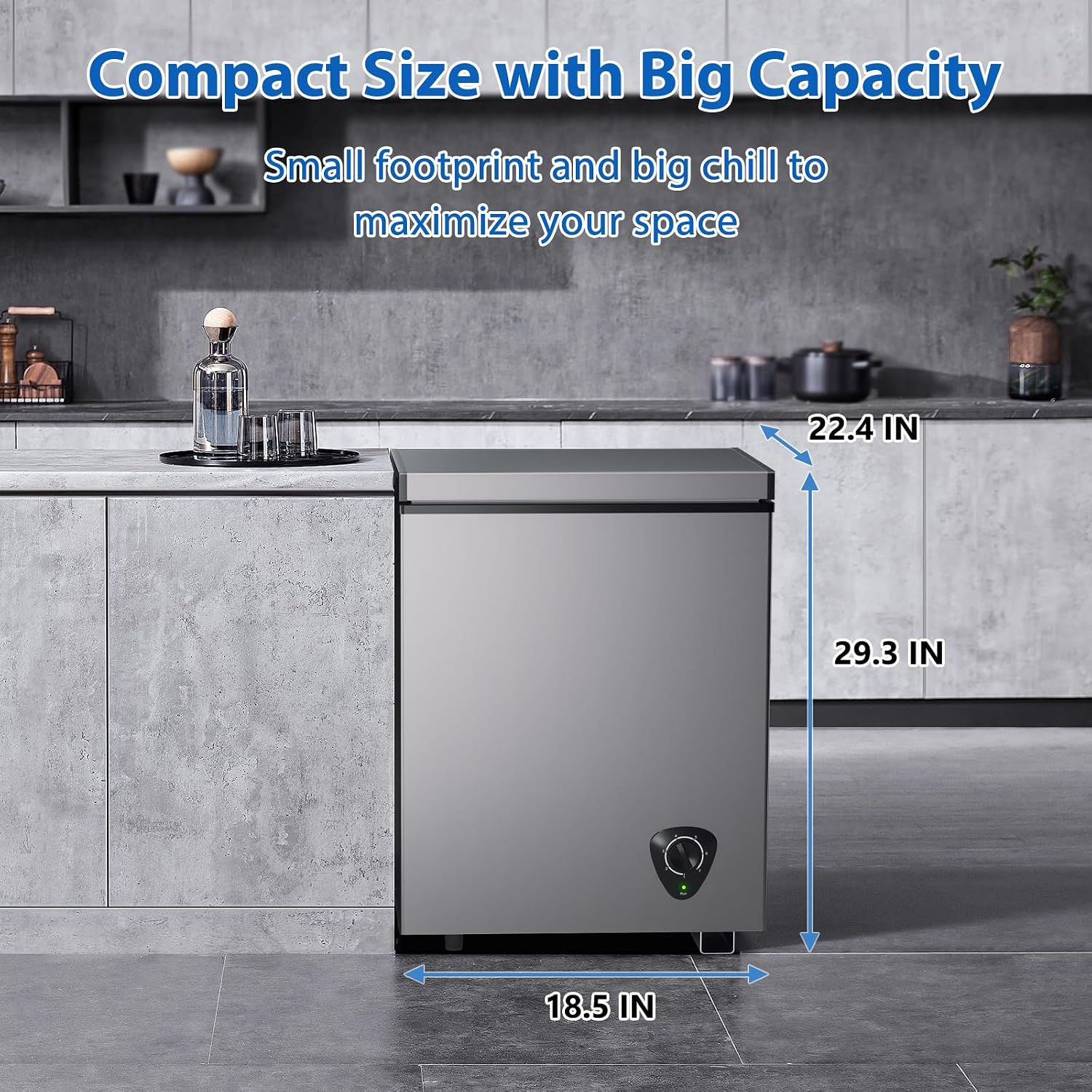 LifePlus Chest Freezer 3.5 Cubic Feet with Removable Basket and Fast Cooling, Small Deep Freezer, Adjustable Temperature, Energy Saving, Low Noise,Top Open Door Compact Freezer for Kitchen Garage