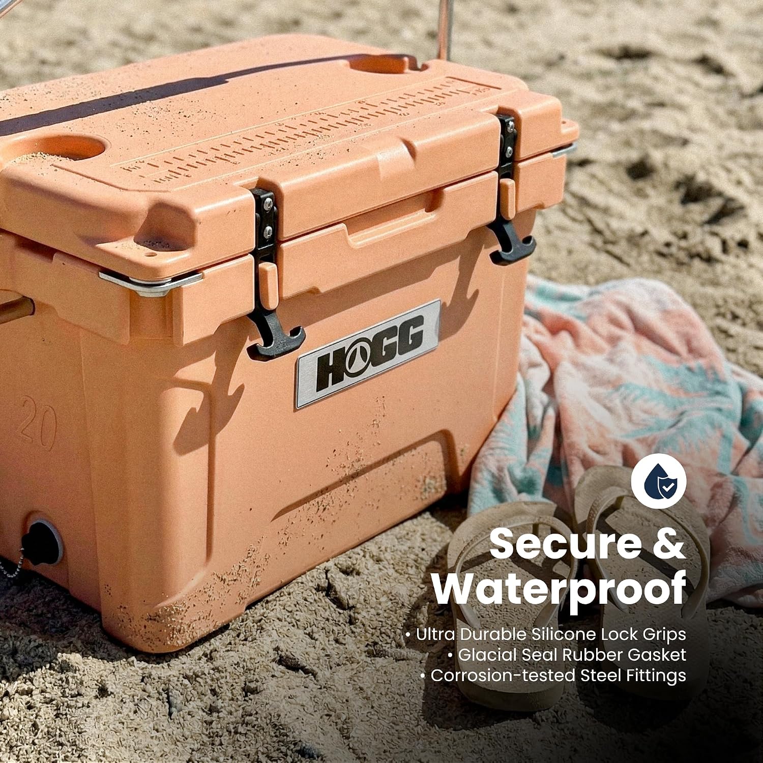 Ice Cooler with Wheels and Handle, Wheeled Cooler, Insulated Ice Chest with Wheels and Handle for Fishing and Camping with Dry Storage, Bottle Openers, and Cupholders