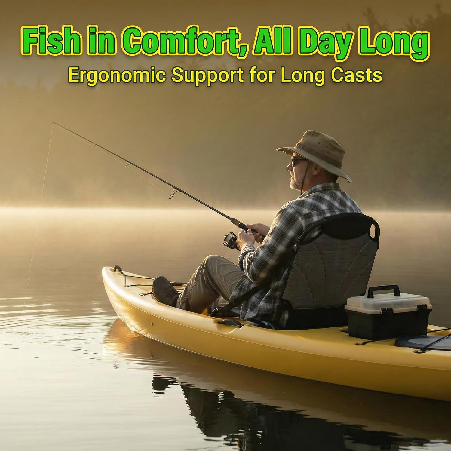 Aluminum Frame Kayak Seat Replacement – Breathable Mesh Stadium Chair for Sit-On-Top Fishing Kayaks & Canoes – High Back Support & Adjustable Straps