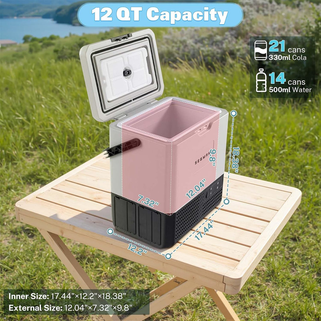 Anwick 12 Volt Refrigerator, Portable Fridge for Car with -20℃ Compressor, Car Cooler for Vehicle with 12v/24v & 220v Ac, Portable Freezer for Travel Camping Rv Home