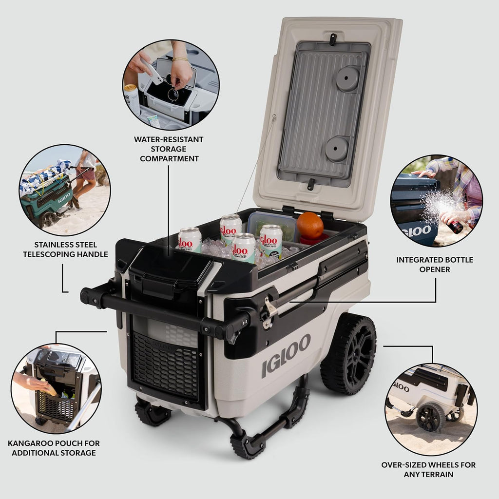 Igloo Trailmate Journey 70Qt Wheeled Cooler | Insulated Hard Shell Ice Chest