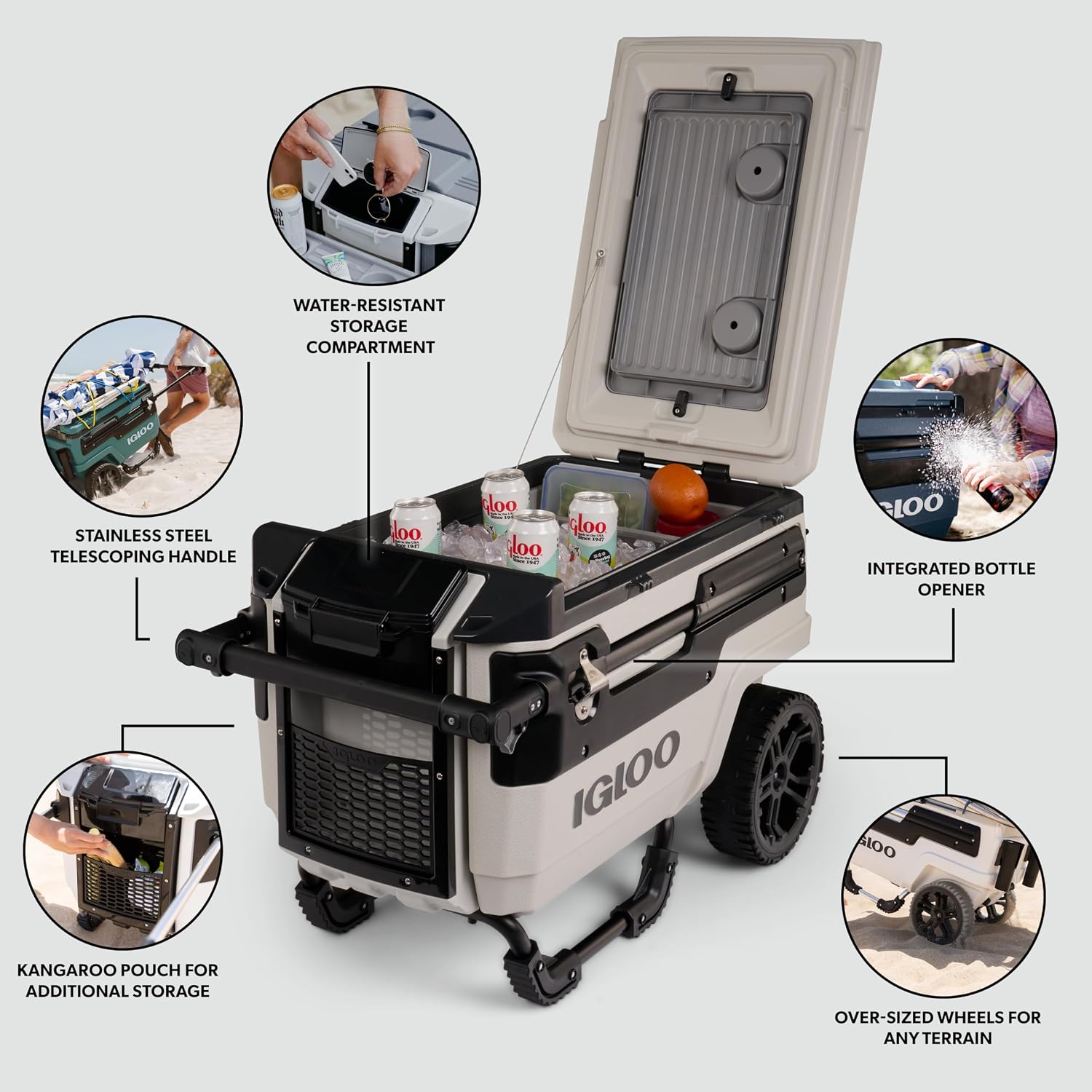 Igloo Trailmate Journey 70Qt Wheeled Cooler | Insulated Hard Shell Ice Chest