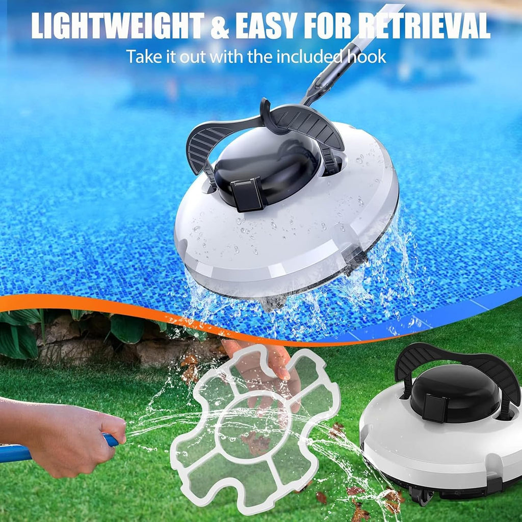 Automatic Cordless Pool Cleaners, Pool Vacuum Cleaner, Cordless Robotic Pool Cleaning with Strong Suction and Two Motors, for Above Ground & In-Ground Pools,220V