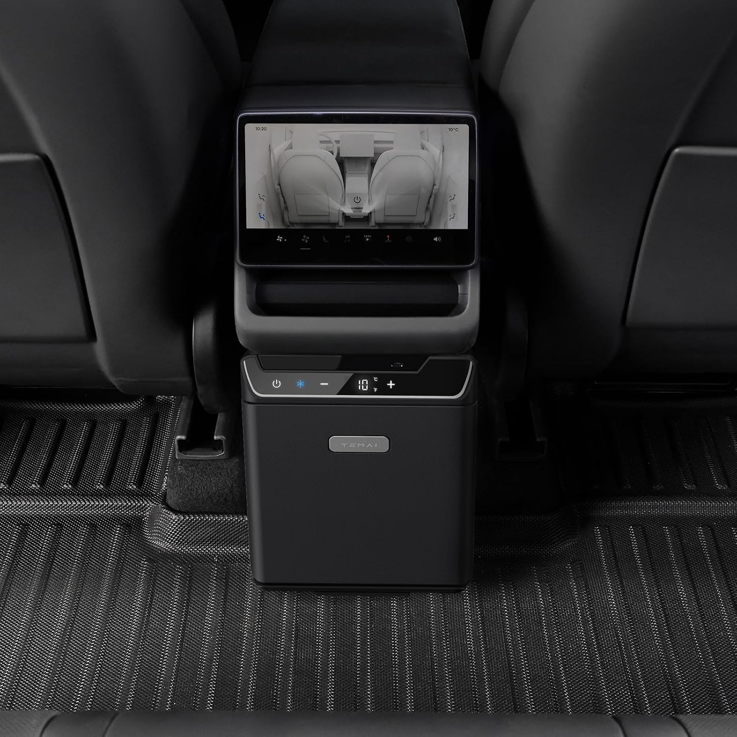 Tesla Model Y Juniper Rear Center Console Refrigerator 3.6L Portable Cooler & Warmer, Tesla accessories for Camping, Outdoor Driving, Travel