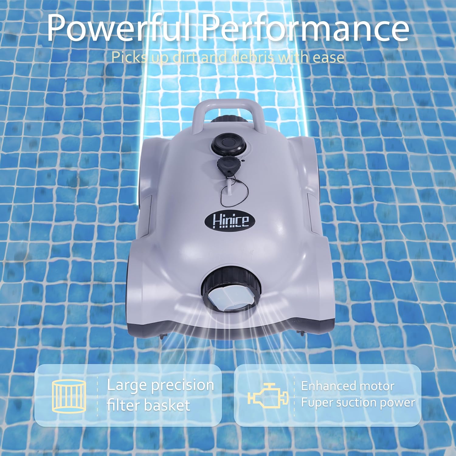 Cordless Robotic Pool Cleaner,Automatic Pool Vacuum Robot for In-Ground/Above Ground Pools,150 Min Runtime, IPX8 Waterproof, 2200 Sq Ft Coverage (Grey)