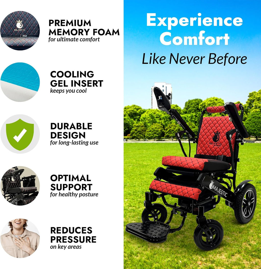 Majestic IQ-8000 Electric Wheelchairs for Adults,Foldable Lightweight Electric Wheelchair,Light Weight Folding Power Chair for Seniors,Portable Motorized Wheelchair,Durable Ultra Light Wheel Chair