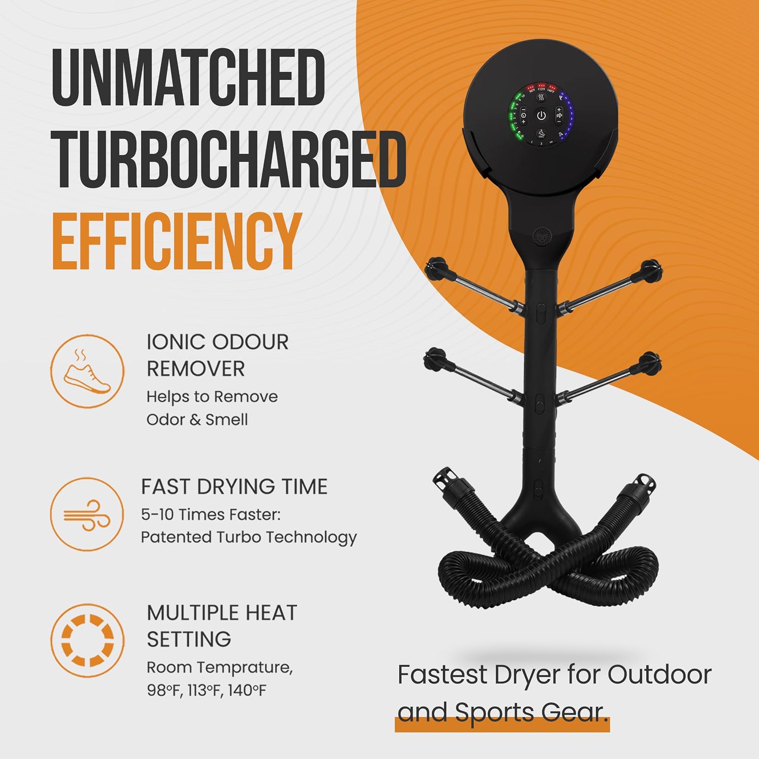 Hedgehog Buddy XL Heavy Boot Dryer for Work Boots and Shoe Deodorizer –Rapid 3 Pair electric Boxing Glove dryer, Sneakers, cleat & Shoe Dryer, Wall-Mounted Warmer Adjustable Heat Portable Ski Dryer