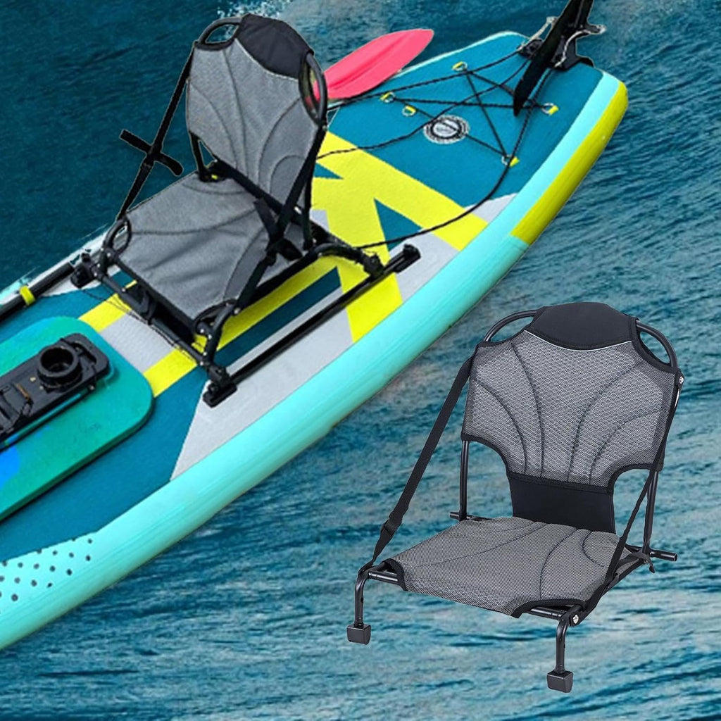 Folding Kayak Seat Fishing Seat Foldable Comfortable Backrest Support Portable with Back Support for Paddle Board Fishing