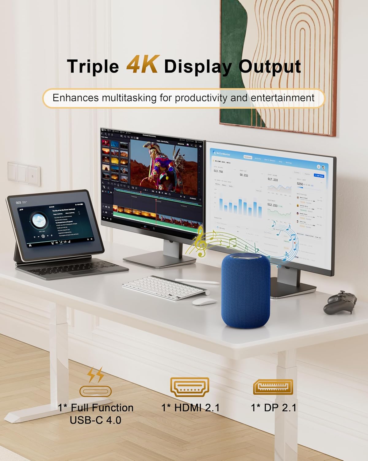 Mini Gaming PC, AMD Ryzen 7 8745HS (8C/16T, Up to 4.9GHz), 16GB DDR5 5600MHz RAM, 512GB PCIe SSD, Radeon 780M, USB4, Triple 4K Display, WiFi 6, BT5.2, 2.5G LAN, Mini Desktop Computer