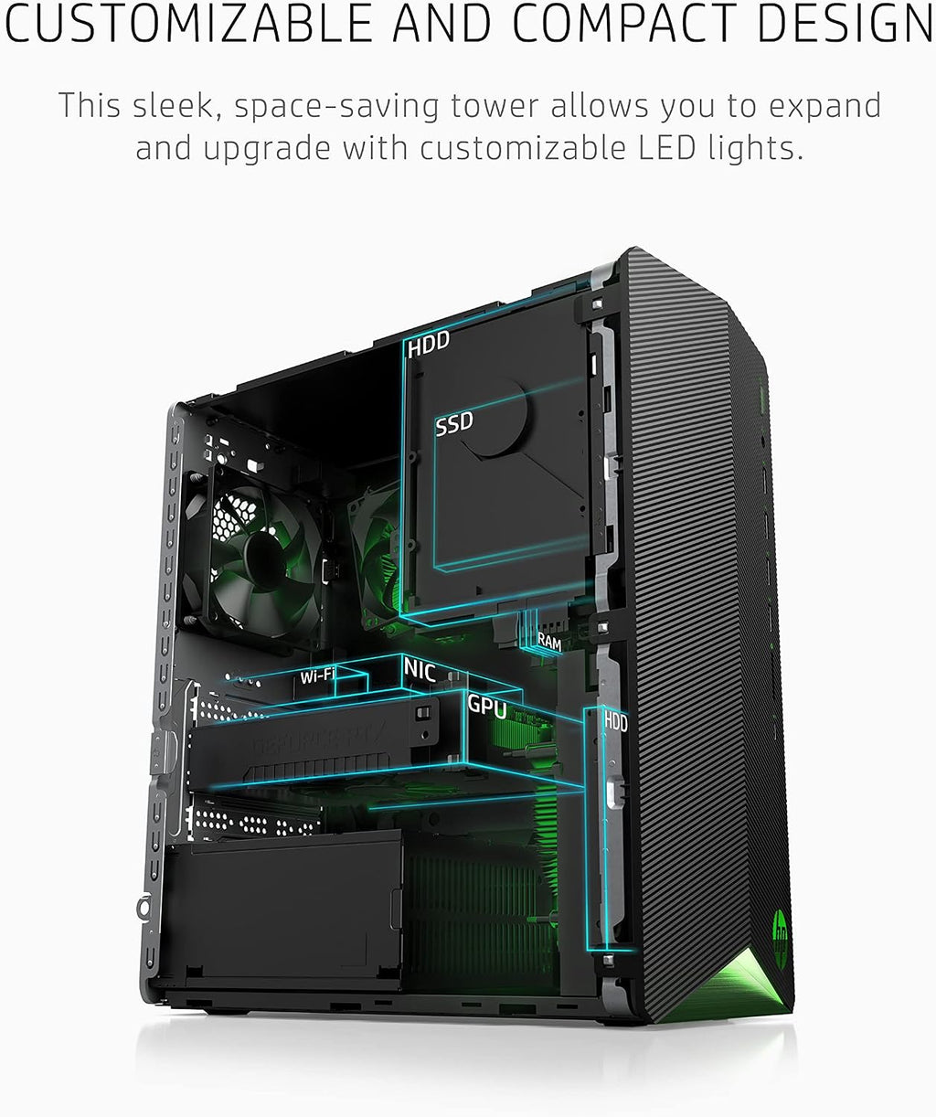HP Pavilion Gaming PC, AMD Ryzen 3 5300G Processor, 8 GB RAM, 256 GB SSD, Windows 11, Wi-Fi 5 & Bluetooth 4.2 Combo, 9 USB Ports, Pre-Built Gaming PC Tower, Mouse and Keyboard (TG01-2010, 2021)