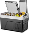 Feelfunn 12 Volt Refrigerator Electric Cooler - 40QT(38L) Dual Zone Portable Fridge, Car Fridge -4℉~68℉, Car Refrigerator 12/24V DC 100-240V AC, Portable Freezer for Travel Camping RV Home - Black