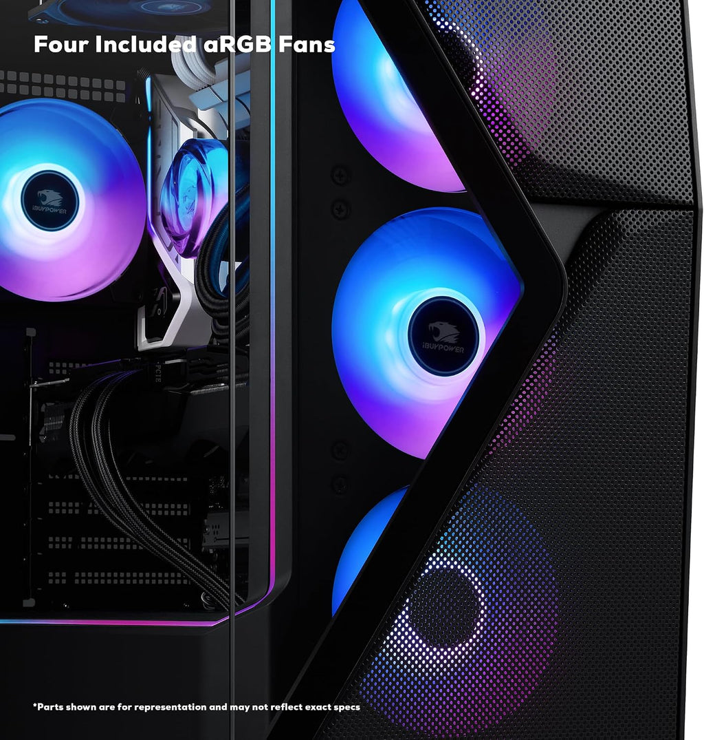 iBUYPOWER Slate MESH Gaming PC Desktop Computer Intel Core i7 14700F CPU, NVIDIA GeForce RTX 4060 8GB GPU, 32GB DDR5 RGB 5200MHz RAM, 1TB SSD, Windows 11 Home, Gamer Keyboard and Mouse -SMI7N4601