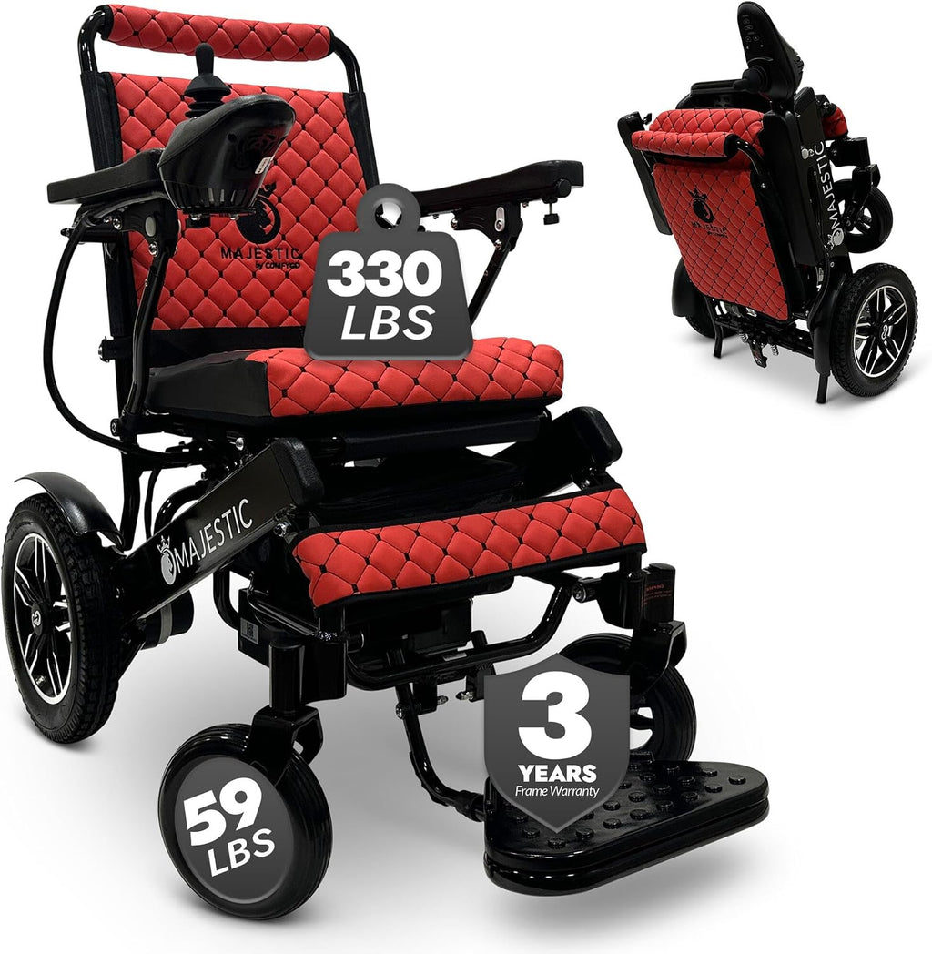 Majestic IQ-8000 Electric Wheelchairs for Adults,Foldable Lightweight Electric Wheelchair,Light Weight Folding Power Chair for Seniors,Portable Motorized Wheelchair,Durable Ultra Light Wheel Chair