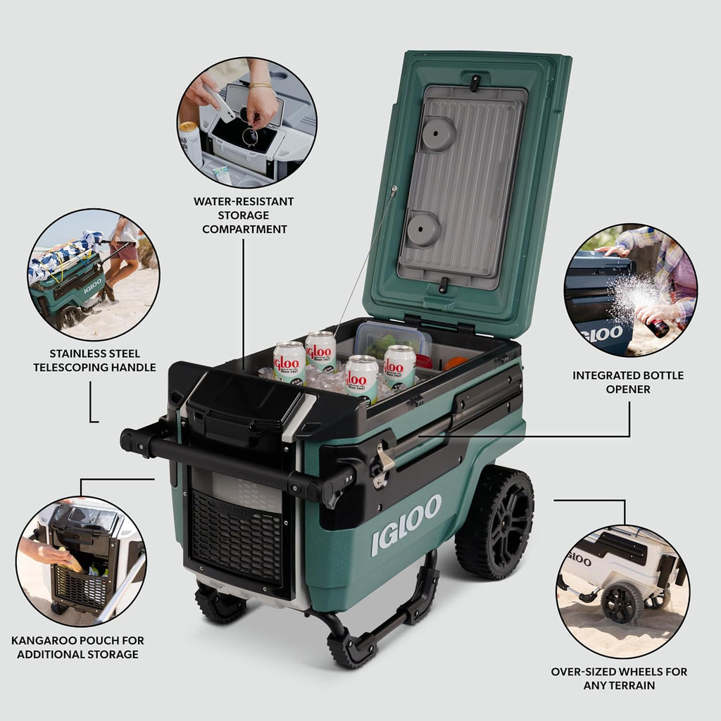 Igloo Trailmate Journey 70Qt Wheeled Cooler | Insulated Hard Shell Ice Chest