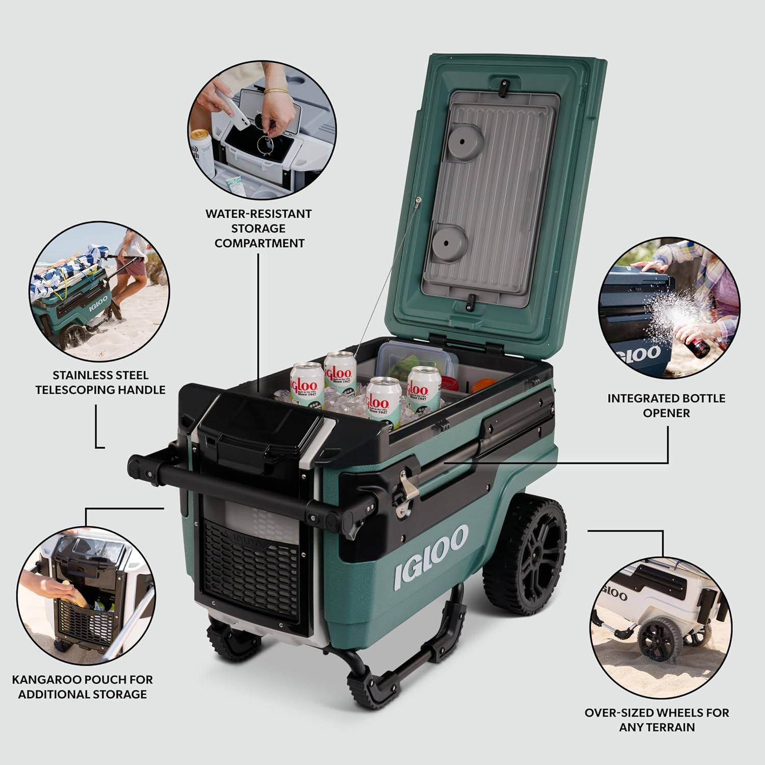 Igloo Trailmate Journey 70Qt Wheeled Cooler | Insulated Hard Shell Ice Chest