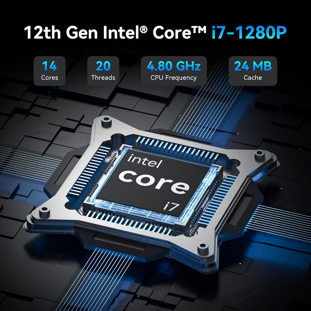 [3-Year Coverage]GEEKOM Mini PC IT12[Best Intel NUC12 Alternative] With Intel i7-1280P Mini Computers,16GB RAM/1TB SSD(Expandable, Not LPDDR) Windows 11 Pro Desktop PC (Low-Power),USB 4/8K/SD(UHS-II)