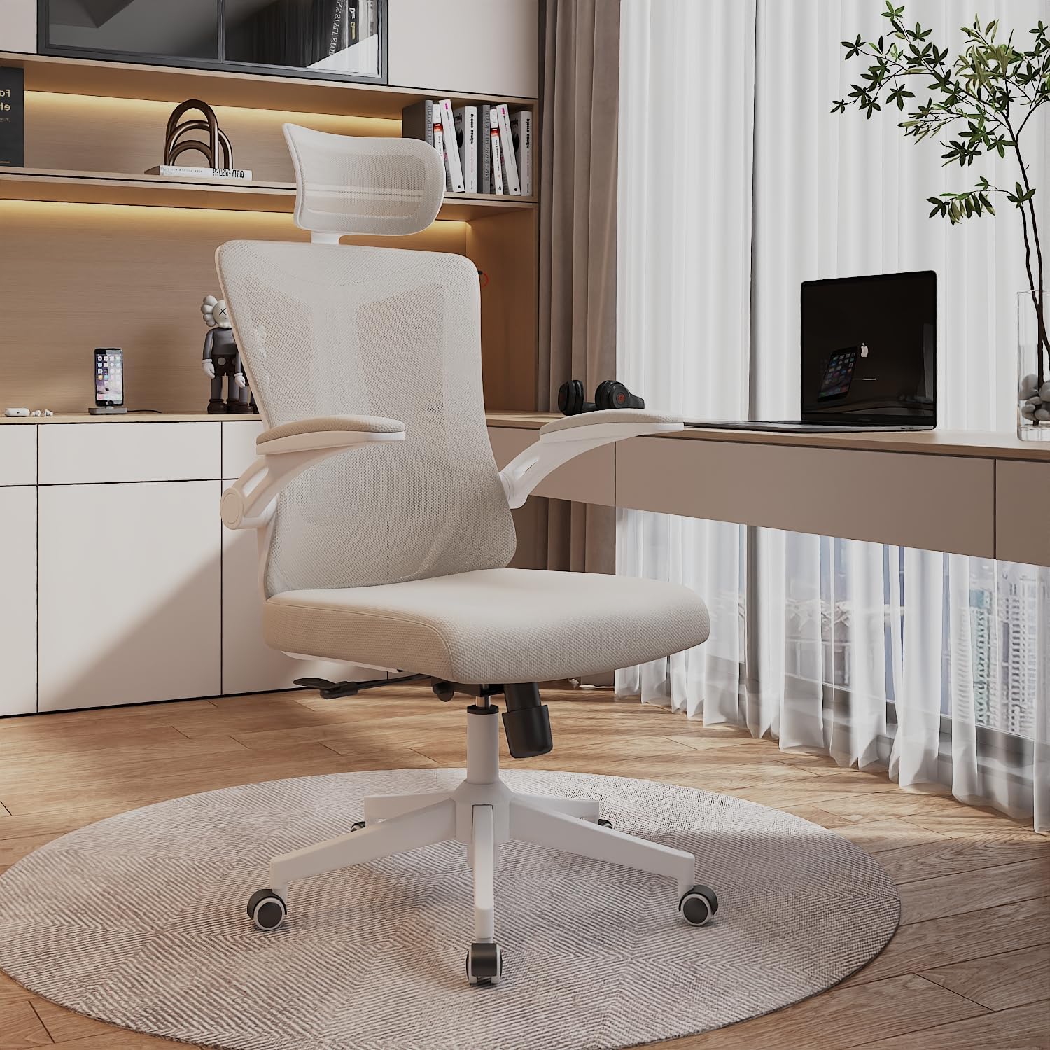 balmstar Ergonomic Office Chair Desk Chair - Mesh Computer Chair with 360° Swivel Wheels, Adjustable 90-130° Recline & Lumbar Support for Home Office, Supports up to 350lbs