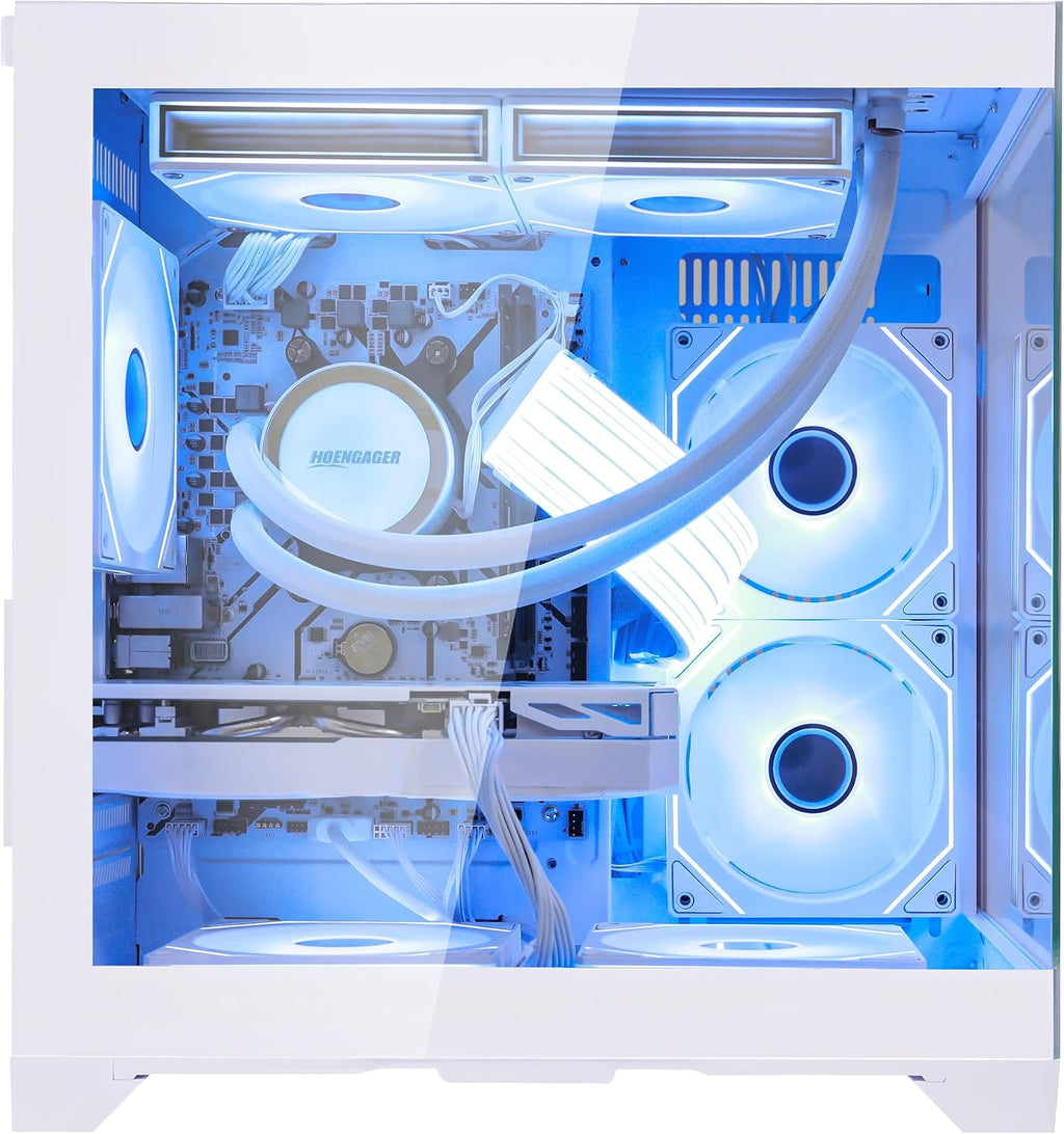 White RGB Prebuilt Gaming Desktop PC, AMD Ryzen 7 5700X 3.4GHz, GeForce RTX 5060 8GB, 32GB DDR4 RAM, 1TB PCIe SSD, 240mm AIO Liquid Cooler, WiFi Bluetooth, Windows 11 Gaming Tower Computer