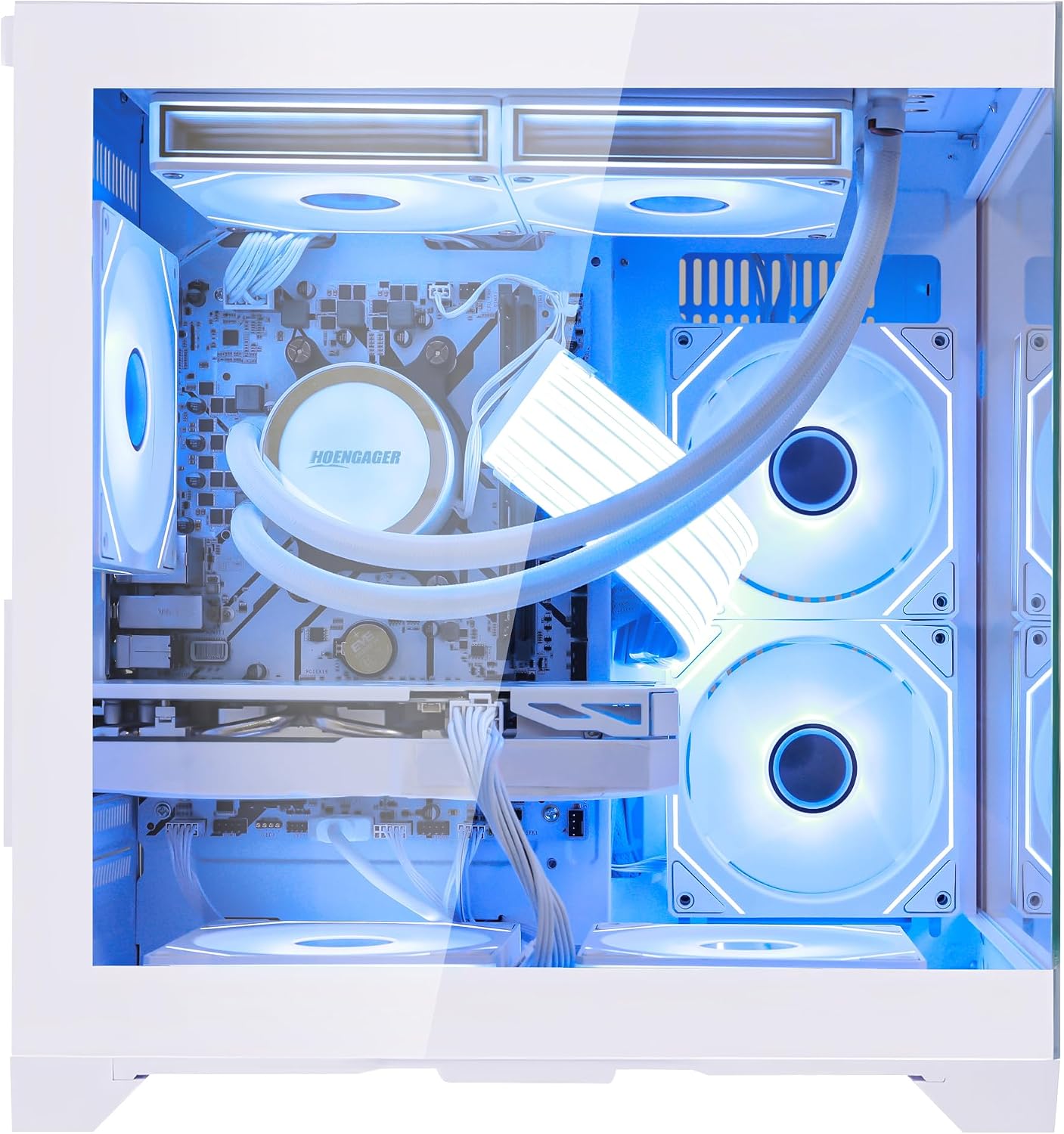 White RGB Prebuilt Gaming Desktop PC, AMD Ryzen 7 5700X 3.4GHz, GeForce RTX 5060 8GB, 32GB DDR4 RAM, 1TB PCIe SSD, 240mm AIO Liquid Cooler, WiFi Bluetooth, Windows 11 Gaming Tower Computer