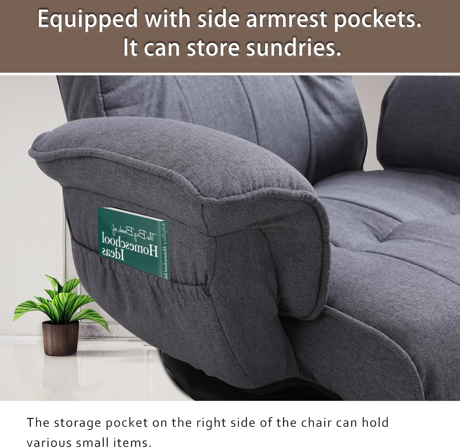 360 Degree Swivle Adjustable Floor Chair, Chaise Lounge Indoor, Folding Lazy Sofa with Armrests and Side Pocket Adults Gaming Chairs for Living Room, Bedroom Factory Price 201 (GR)