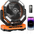 40000mAh Battery Powered Fan, Rechargeable Oscillating Floor Fan with Remote, 136H Cooling Camping Essentials for RV Garage, Fathers Day Gift for Men Dad Blue Collar Worker, Co-Branded with AMACOOL