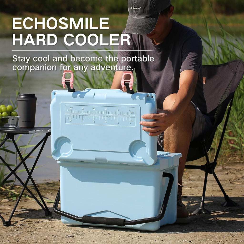 EchoSmile 12/18/25 Quart Rotomolded Cooler, Built to Stand up to The Rigors of The Journey