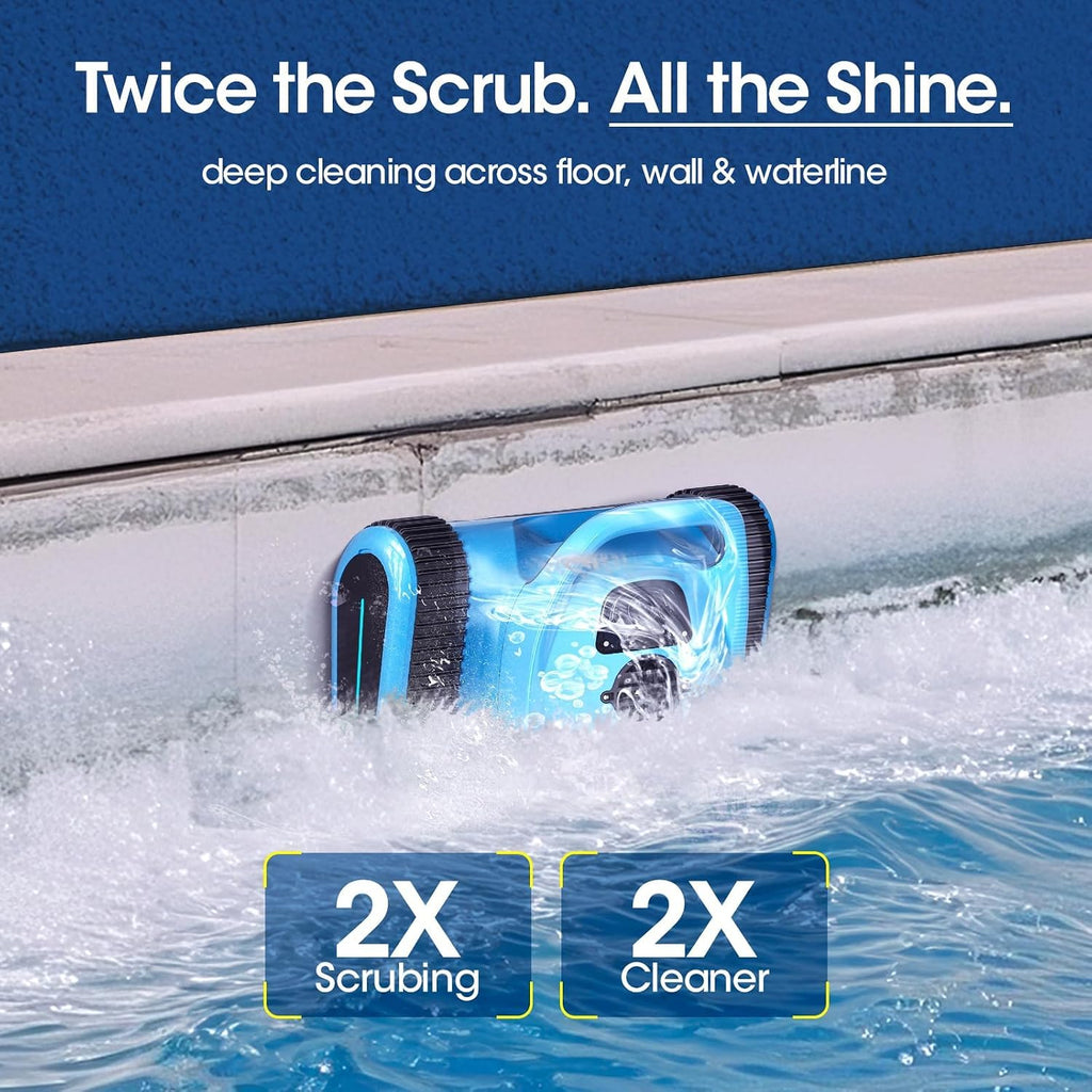 Cordless Robotic Pool Cleaner, Pool Vacuum 180W Brushless Motor, 45000Pa Suction, Wall & Waterline Climbing, Auto Path Mapping, for Pools up to 2150 Sq.Ft.