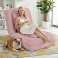 Human Dog Bed, Lazy Sofa Couch, Plush Floor Gaming Chair,5 Adjustable Position, sit, Sleep, fold, Suit to Put in Bedroom, Living Room,Space Saving Design (Pink)