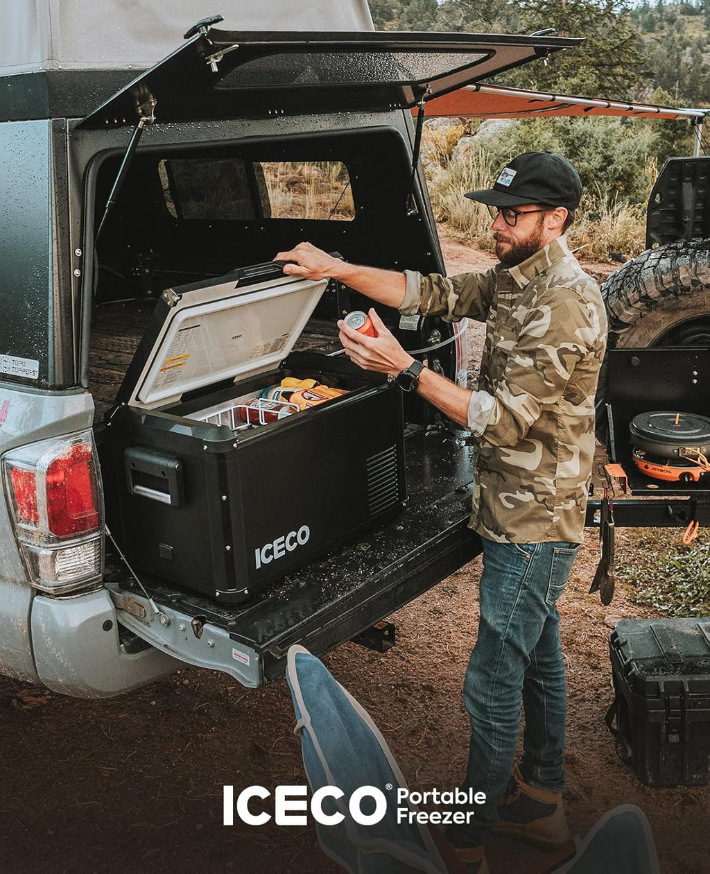 ICECO VL35 ProS 12V Refrigerator, 37 Qt Portable Freezer, Compact Metal Car Fridge Powered by SECOP, DC 12/24V, AC 110-240V, 0℉-50℉, Compressor Electric Cooler for Travel Camping Road Trip Truck