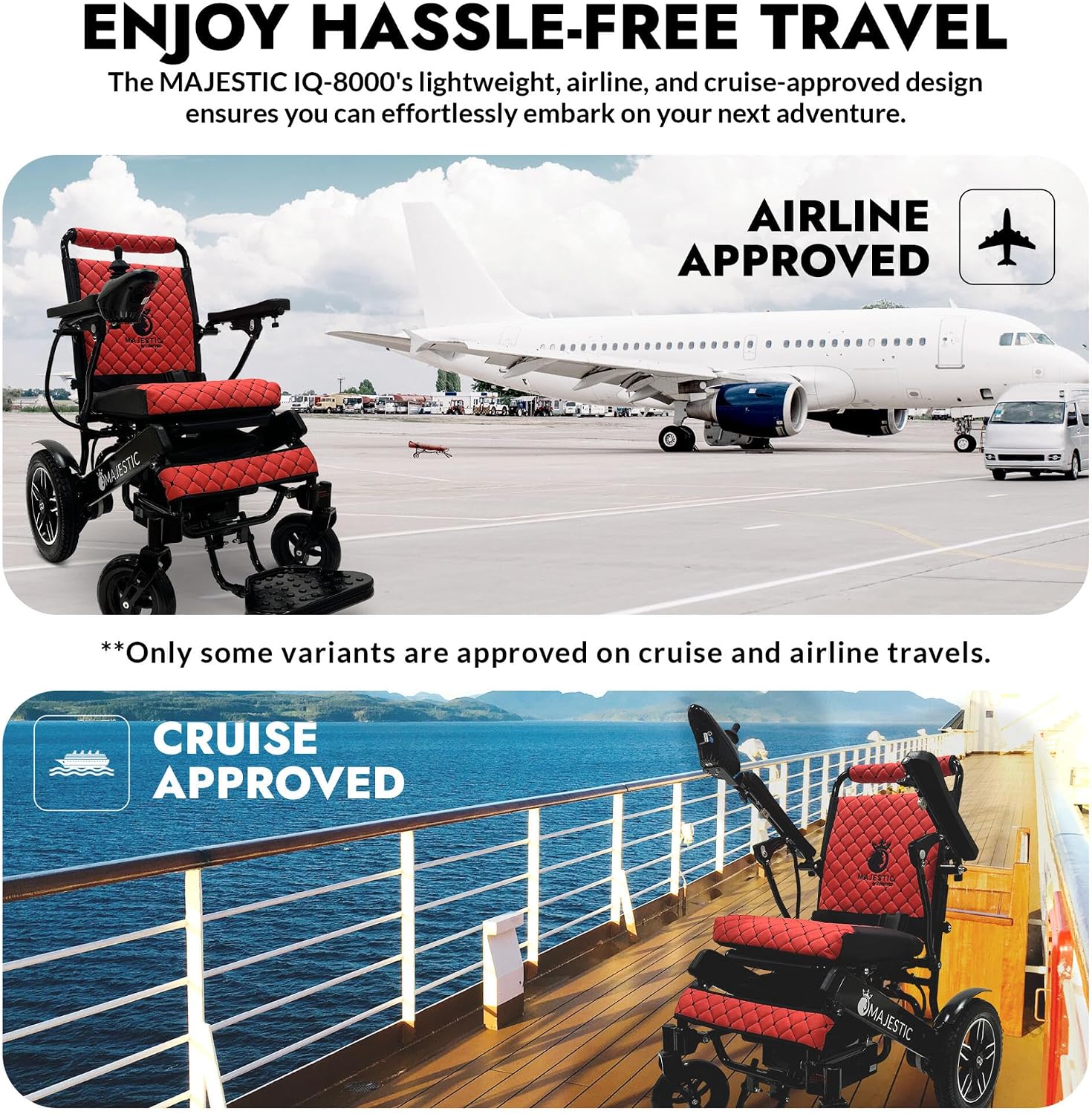 Majestic IQ-8000 Electric Wheelchairs for Adults,Foldable Lightweight Electric Wheelchair,Light Weight Folding Power Chair for Seniors,Portable Motorized Wheelchair,Durable Ultra Light Wheel Chair