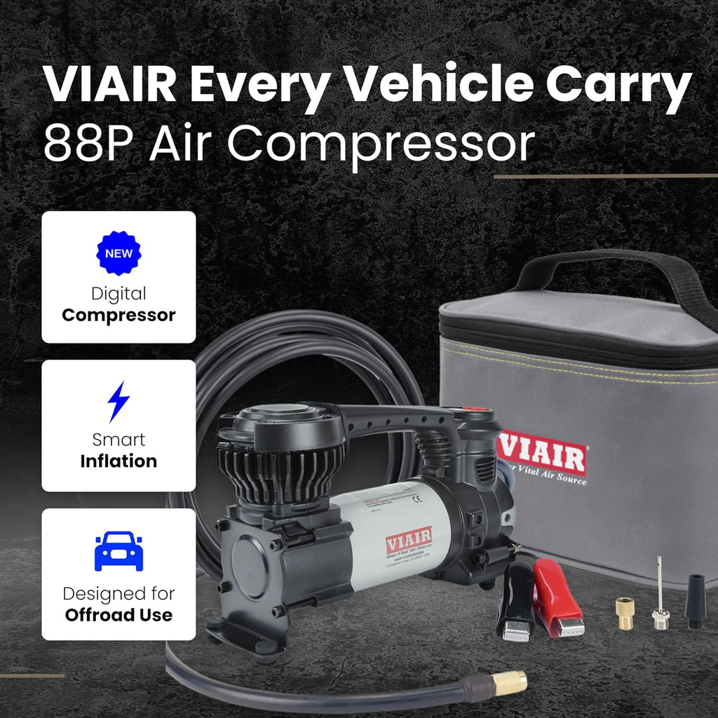 VIAIR Digital EVC88P - Portable Air Compressor Tire Inflator for Car, Truck, SUV & RV | Preset Automatic Shut Off Feature | 12V Heavy Duty On/Off Road Tire Pump Air Compressor 120 PSI