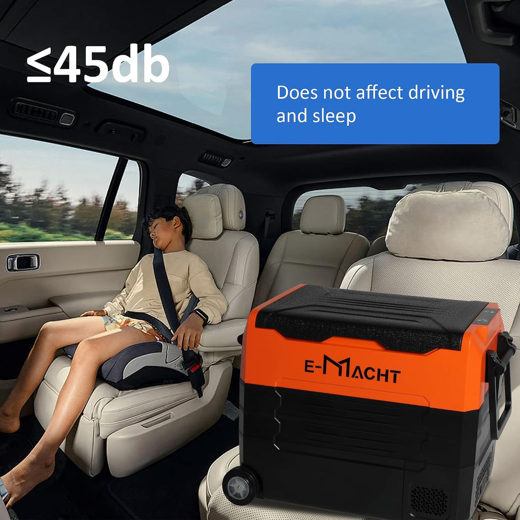 Portable Car Refrigerator with wheels, 12 Volt Freezer, 52.8 Quart (50 Liter) Dual Zone Cooler -4℉~68℉, WIFI APP Control Fridge 12/24V DC and 100-240V AC for RV, Truck, Boat, Camping