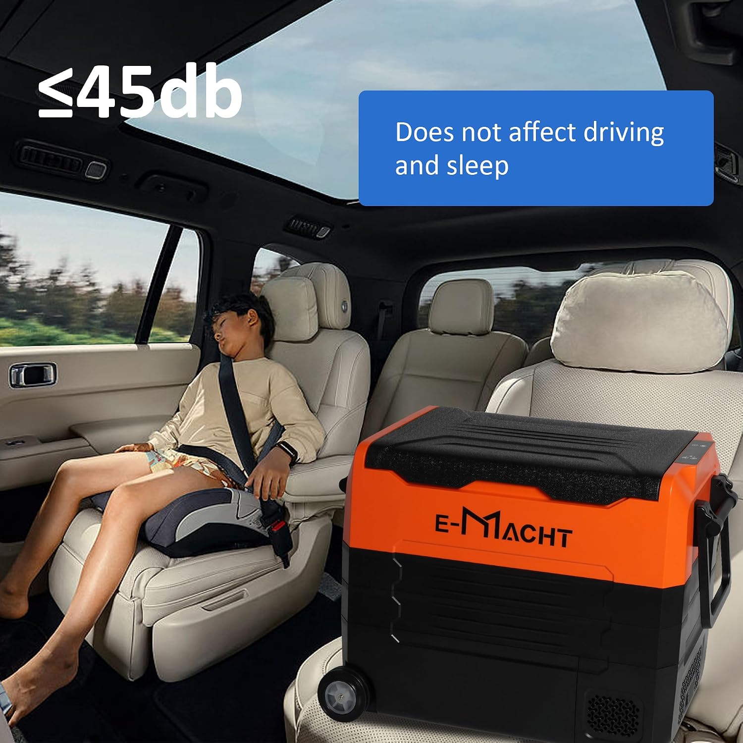 Portable Car Refrigerator with wheels, 12 Volt Freezer, 52.8 Quart (50 Liter) Dual Zone Cooler -4℉~68℉, WIFI APP Control Fridge 12/24V DC and 100-240V AC for RV, Truck, Boat, Camping