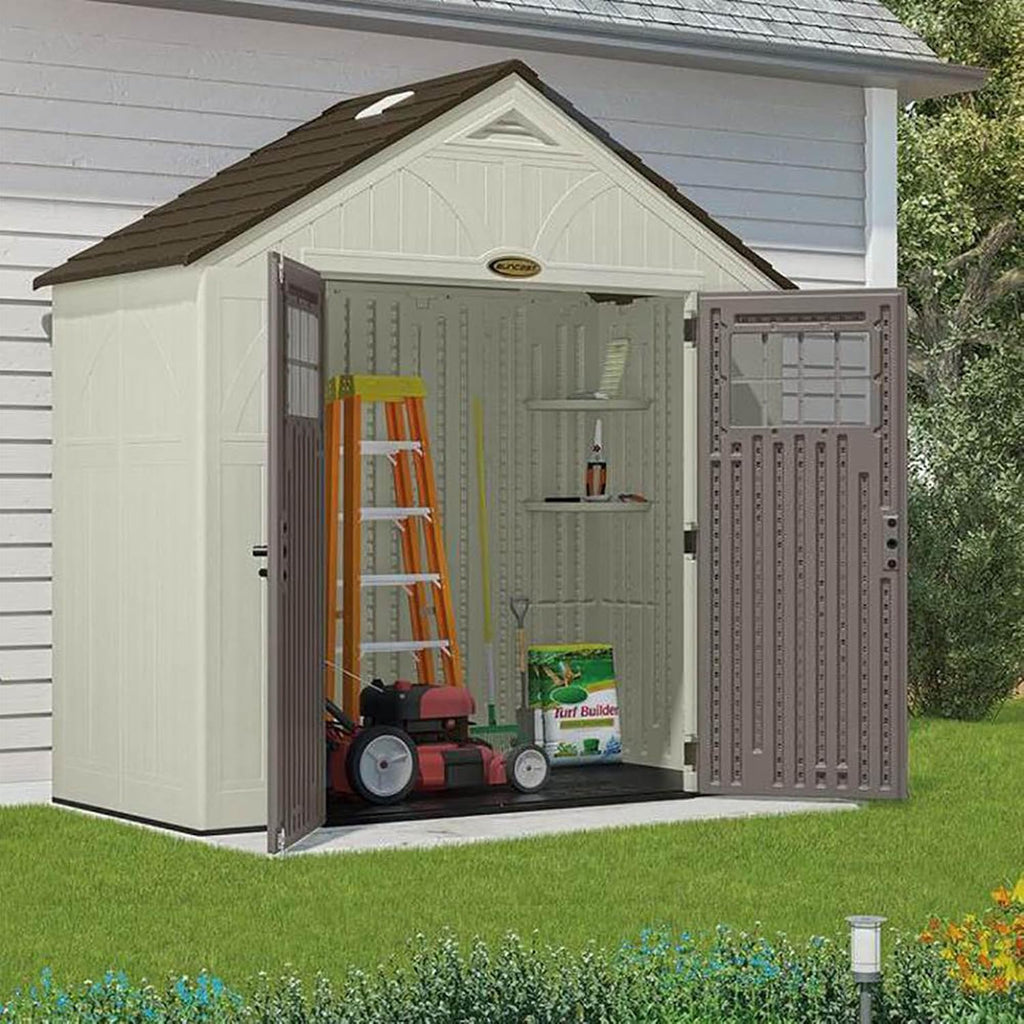 Suncast Tremont 8' x 4' Resin Outdoor Patio and Garden Backyard Storage Shed